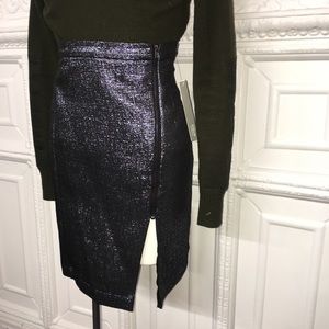 Aqua Skirts - NWT Aqua Metallic Blue Pencil Skirt w/Front Zipper Aqua Skirts - NWT Aqua Metallic Blue Pencil Skirt w/Front Zipper